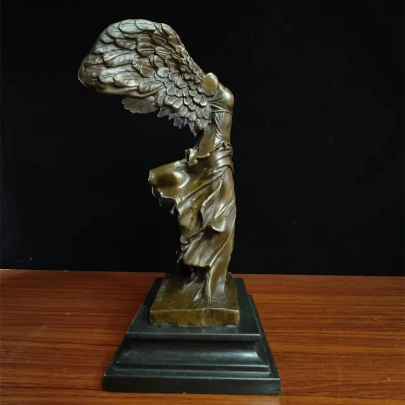 Toperkin Female Metal Figurine Victory goddess Bronze Statue Home Decor Sculptures TPY-507