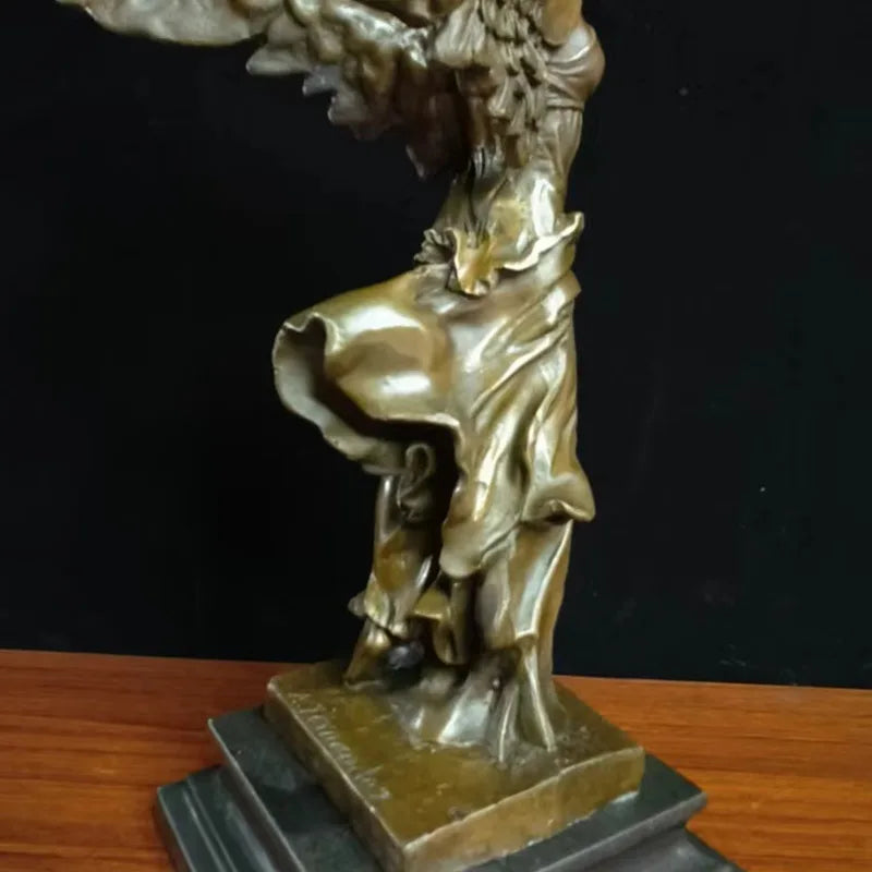 Toperkin Female Metal Figurine Victory goddess Bronze Statue Home Decor Sculptures TPY-507