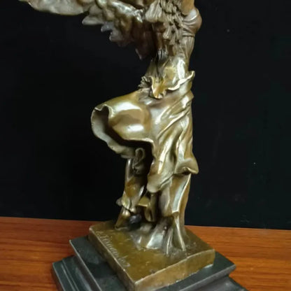 Toperkin Female Metal Figurine Victory goddess Bronze Statue Home Decor Sculptures TPY-507
