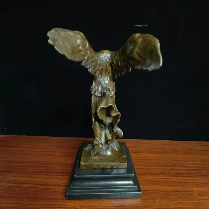 Toperkin Female Metal Figurine Victory goddess Bronze Statue Home Decor Sculptures TPY-507