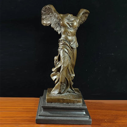Toperkin Female Metal Figurine Victory goddess Bronze Statue Home Decor Sculptures TPY-507