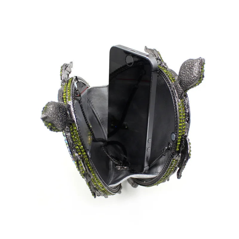 Tortoise Rhinestone Evening Bags Purse Bridal Crystal Clutches Bags for Women Formal Dinner Party Purses Handbags Wedding Clutch