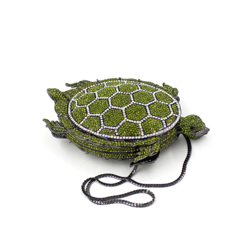 Tortoise Rhinestone Evening Bags Purse Bridal Crystal Clutches Bags for Women Formal Dinner Party Purses Handbags Wedding Clutch