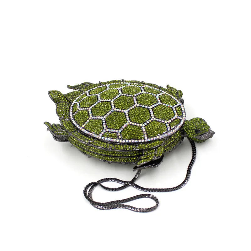 Tortoise Rhinestone Evening Bags Purse Bridal Crystal Clutches Bags for Women Formal Dinner Party Purses Handbags Wedding Clutch