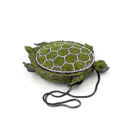 Tortoise Rhinestone Evening Bags Purse Bridal Crystal Clutches Bags for Women Formal Dinner Party Purses Handbags Wedding Clutch