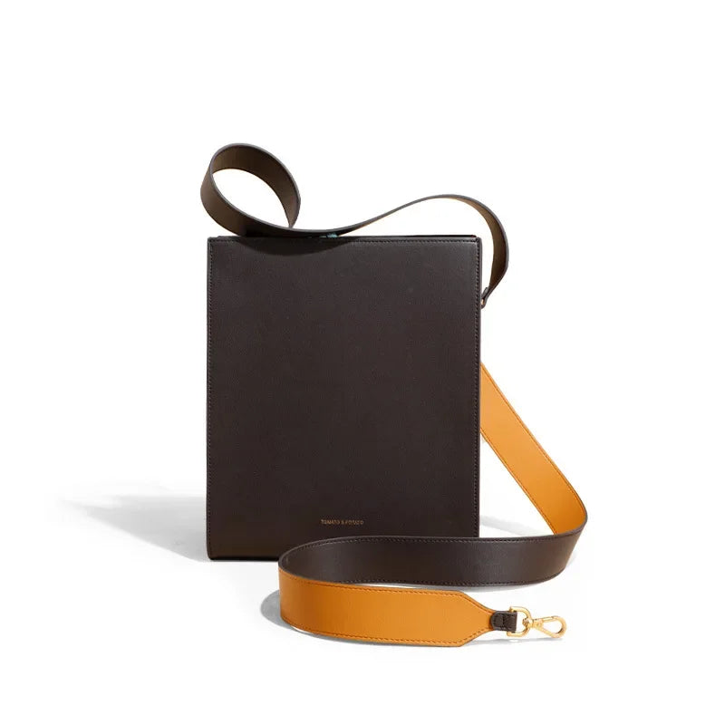 Tote Bag Large Capacity Genuine Leather Bag Contrasting Color Shoulder Bag Designer Bags  Luxury Designer Handbag