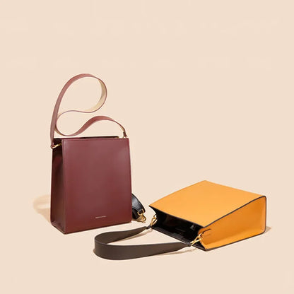 Tote Bag Large Capacity Genuine Leather Bag Contrasting Color Shoulder Bag Designer Bags  Luxury Designer Handbag