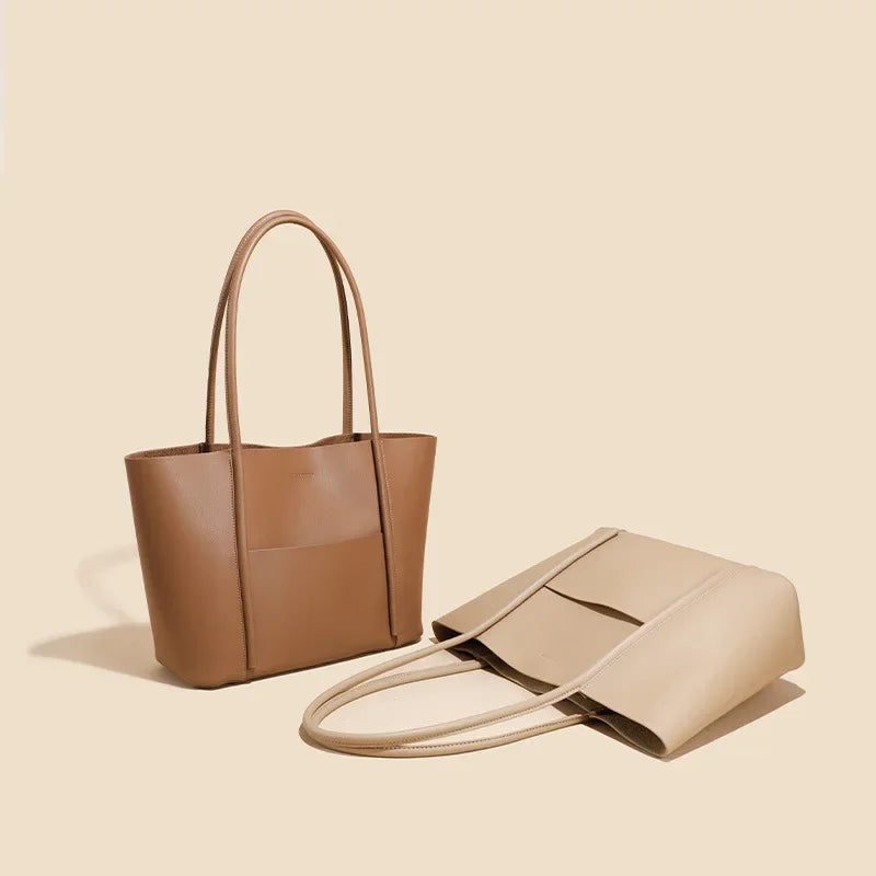 Tote Bag Large Capacity Genuine Leather Bag Contrasting Color Shoulder Bag Hand Bags  Luxury Designer Handbag  Women Handbags