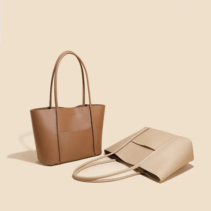 Tote Bag Large Capacity Genuine Leather Bag Contrasting Color Shoulder Bag Hand Bags  Luxury Designer Handbag  Women Handbags