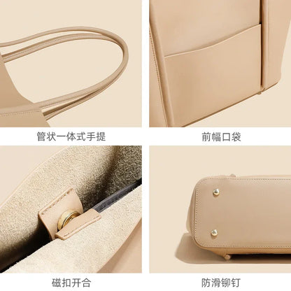 Tote Bag Large Capacity Genuine Leather Bag Contrasting Color Shoulder Bag Hand Bags  Luxury Designer Handbag  Women Handbags