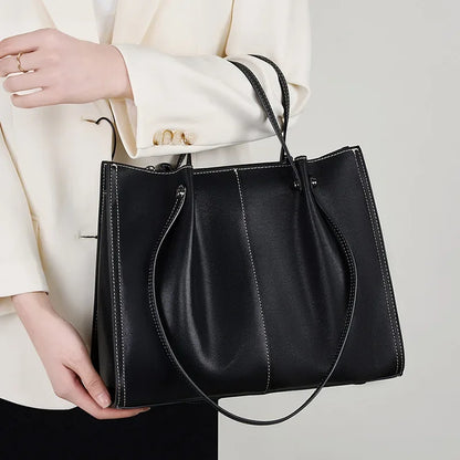 Tote Bag Women's 2024 New Autumn/Winter One Shoulder Leather Versatile Large Capacity Commuting Senior Women's Bag