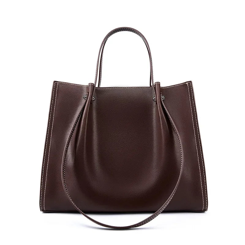 Tote Bag Women's 2024 New Autumn/Winter One Shoulder Leather Versatile Large Capacity Commuting Senior Women's Bag