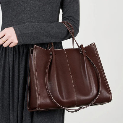 Tote Bag Women's 2024 New Autumn/Winter One Shoulder Leather Versatile Large Capacity Commuting Senior Women's Bag