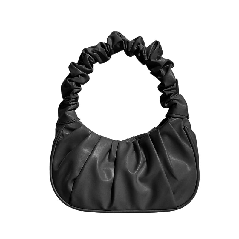 Tote Bag for Women Girl Versatile Ruched Design Phone Bag Solid Color Trendy Bag