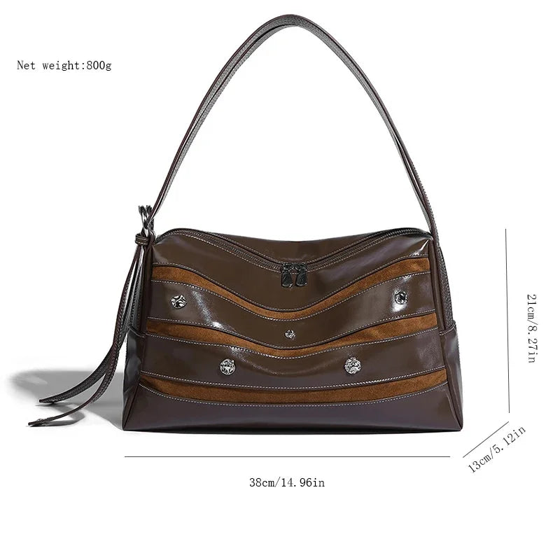 Tote Large Capacity 2024 New Decompression Relaxed Versatile Single Shoulder Crossbody Retro Women's Bag