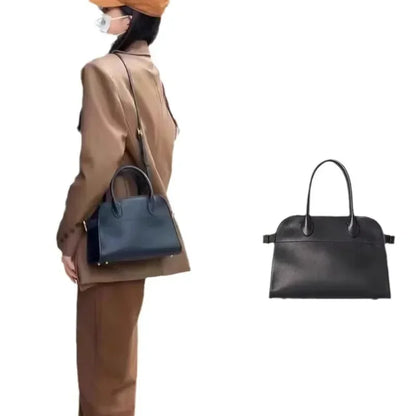 Tote Tote Bag Shoulder Genuine Cowhide Suede Lychee Pattern Commuter Large Capacity