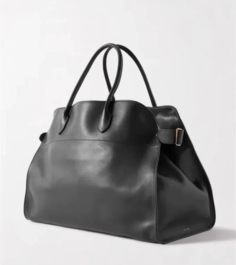 Tote Tote Bag Shoulder Genuine Cowhide Suede Lychee Pattern Commuter Large Capacity