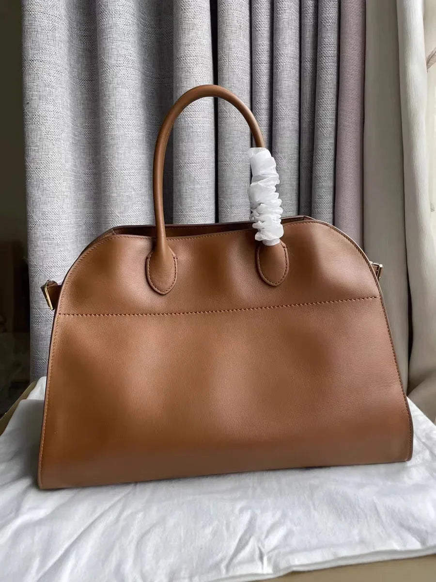 Tote Tote Bag Shoulder Genuine Cowhide Suede Lychee Pattern Commuter Large Capacity