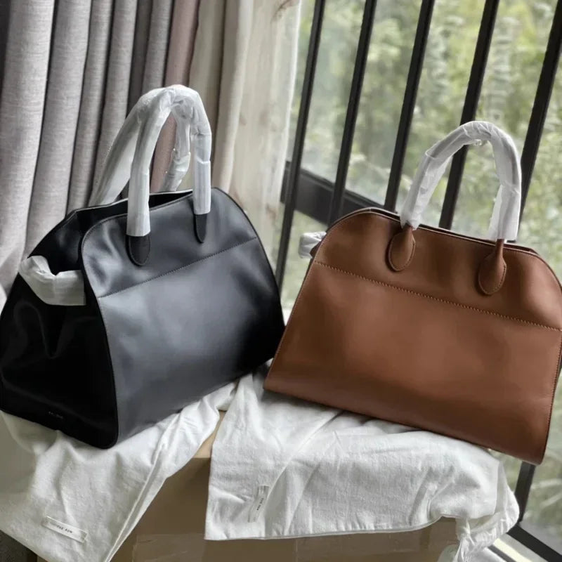 Tote Tote Bag Shoulder Genuine Cowhide Suede Lychee Pattern Commuter Large Capacity