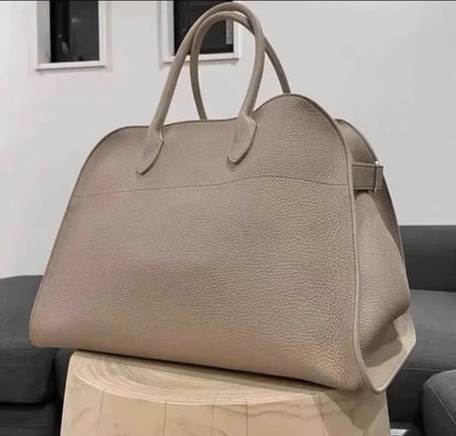 Tote Tote Bag Shoulder Genuine Cowhide Suede Lychee Pattern Commuter Large Capacity