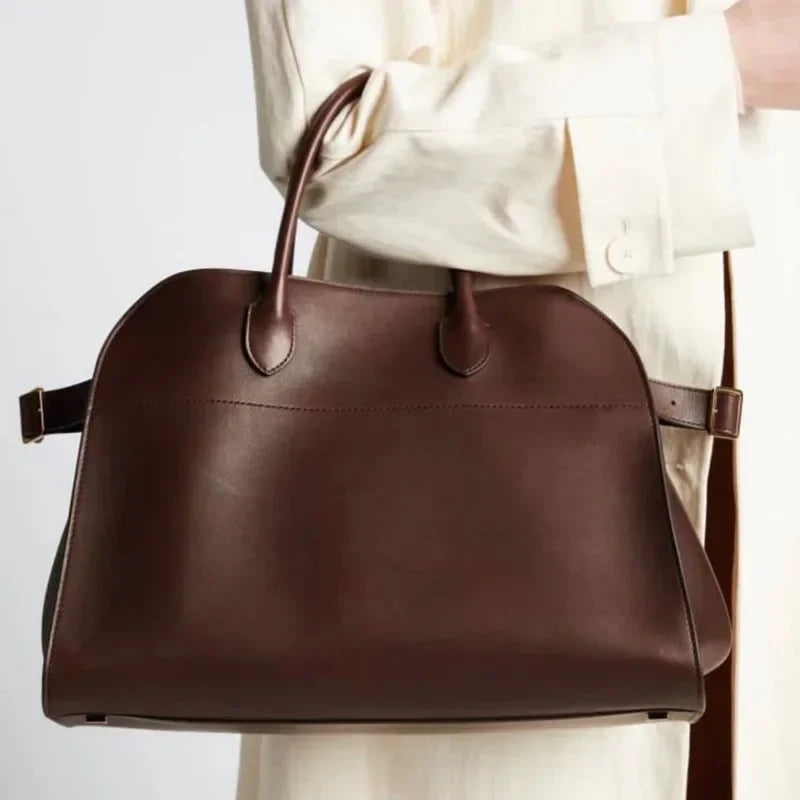 Tote Tote Bag Shoulder Genuine Cowhide Suede Lychee Pattern Commuter Large Capacity