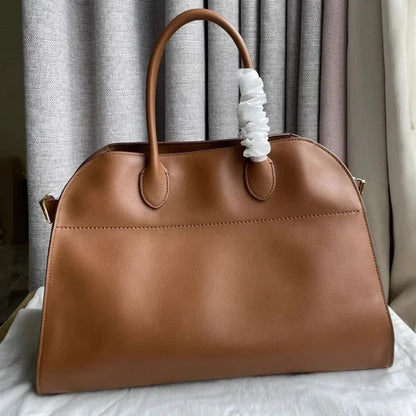 Tote Tote Bag Shoulder Genuine Cowhide Suede Lychee Pattern Commuter Large Capacity