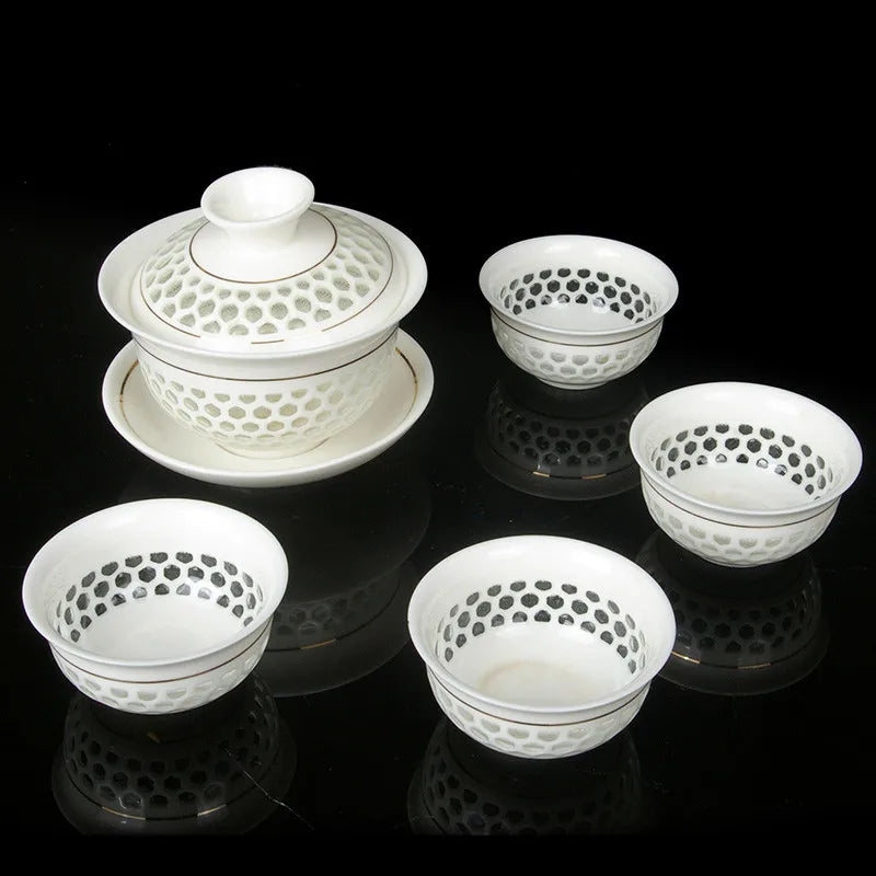 Tradition Chinese Tea Sets Ceramic Gaiwan Teacup Suit Tea Ceremony Supplies Customized Tea Infuser Handmade Teaware Gifts