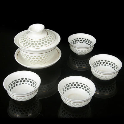 Tradition Chinese Tea Sets Ceramic Gaiwan Teacup Suit Tea Ceremony Supplies Customized Tea Infuser Handmade Teaware Gifts