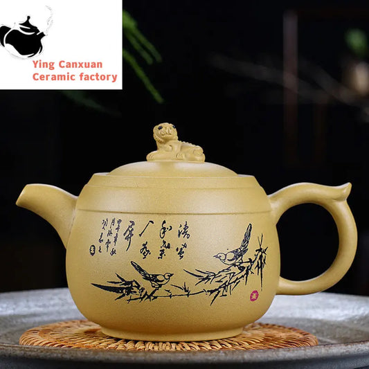 Tradition Yixing Purple Clay Tea Pot Handmade Filter Beauty Kettle Raw Ore Zisha Teapot Chinese Tea Set Accessories 310ml