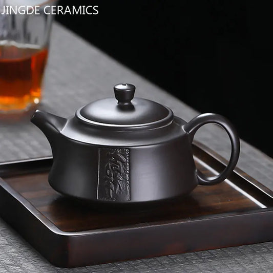 Tradition Yixing Purple Clay Tea Pot Raw Ore Black Mud Ball Hole Filter Kettle Chinese Zisha Tea Set Customized Beauty Teapot