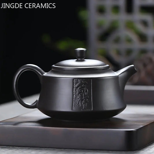Tradition Yixing Purple Clay Tea Pot Raw Ore Black Mud Ball Hole Filter Kettle Chinese Zisha Tea Set Customized Beauty Teapot