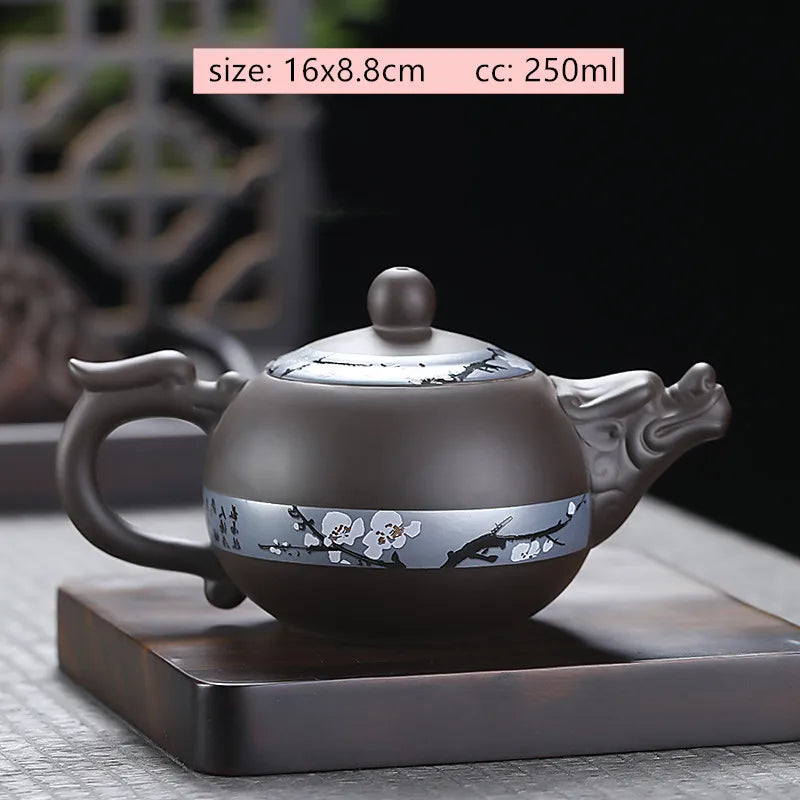 Tradition Yixing Purple Clay Tea Pot Raw Ore Black Mud Ball Hole Filter Kettle Chinese Zisha Tea Set Customized Beauty Teapot