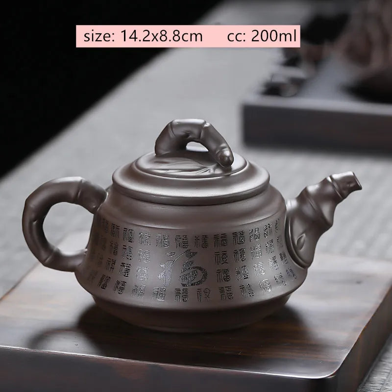 Tradition Yixing Purple Clay Tea Pot Raw Ore Black Mud Ball Hole Filter Kettle Chinese Zisha Tea Set Customized Beauty Teapot