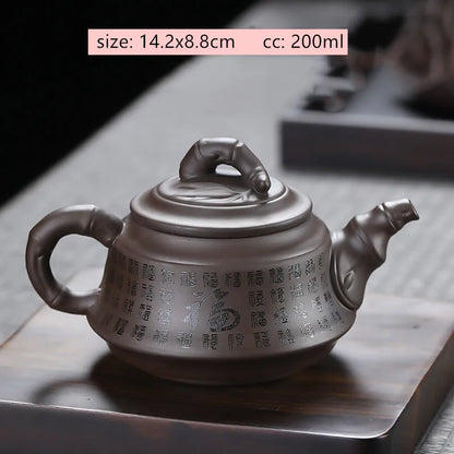 Tradition Yixing Purple Clay Tea Pot Raw Ore Black Mud Ball Hole Filter Kettle Chinese Zisha Tea Set Customized Beauty Teapot