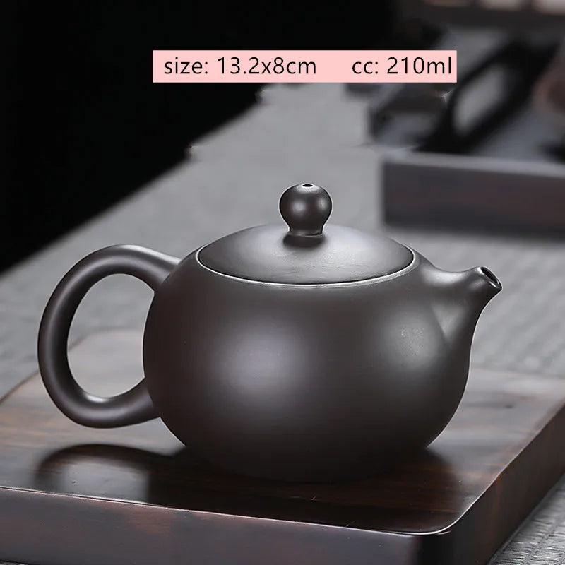 Tradition Yixing Purple Clay Tea Pot Raw Ore Black Mud Ball Hole Filter Kettle Chinese Zisha Tea Set Customized Beauty Teapot