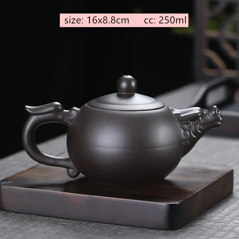 Tradition Yixing Purple Clay Tea Pot Raw Ore Black Mud Ball Hole Filter Kettle Chinese Zisha Tea Set Customized Beauty Teapot