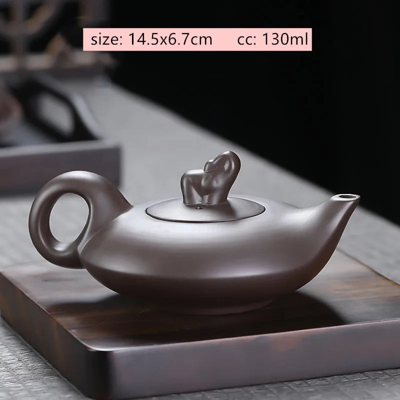 Tradition Yixing Purple Clay Tea Pot Raw Ore Black Mud Ball Hole Filter Kettle Chinese Zisha Tea Set Customized Beauty Teapot