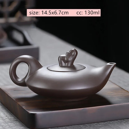 Tradition Yixing Purple Clay Tea Pot Raw Ore Black Mud Ball Hole Filter Kettle Chinese Zisha Tea Set Customized Beauty Teapot