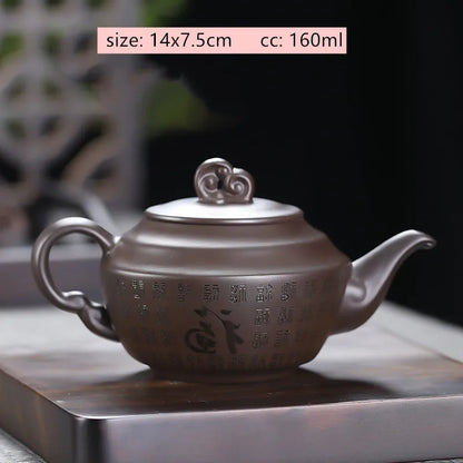 Tradition Yixing Purple Clay Tea Pot Raw Ore Black Mud Ball Hole Filter Kettle Chinese Zisha Tea Set Customized Beauty Teapot