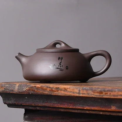 Tradition Yixing Purple Clay Teapots Raw Ore Zhu Mud Stone Scoop Tea Pot Ball Hole Filter Beauty Kettle Chinese Tea Sets 150ml