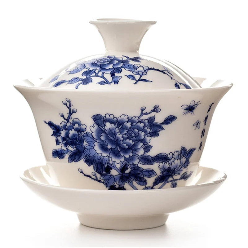 Traditional Chinese Elegant Gaiwan Tea Cups Ceramic Tea Tureen Lid Bowl Saucer Kung Fu Tea Cup Drop Shipping