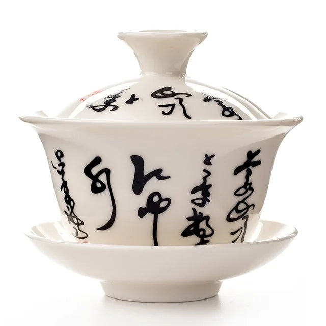 Traditional Chinese Elegant Gaiwan Tea Cups Ceramic Tea Tureen Lid Bowl Saucer Kung Fu Tea Cup Drop Shipping