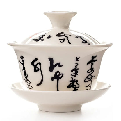 Traditional Chinese Elegant Gaiwan Tea Cups Ceramic Tea Tureen Lid Bowl Saucer Kung Fu Tea Cup Drop Shipping