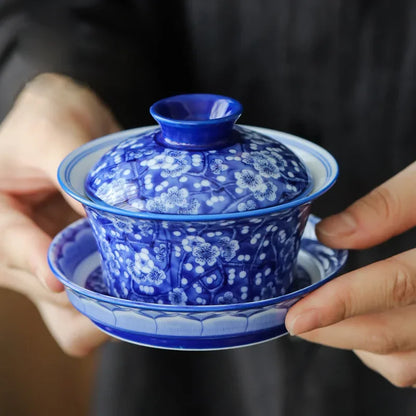 Traditional Chinese Sancai Gaiwan Handmade Kung Fu Ceramic Teaware Set Tea Tureen Teacups Porcelanas Tea Bowl Cups