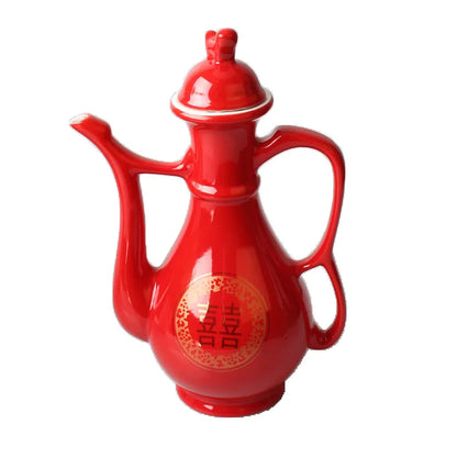 Traditional Chinese Style Wedding Celebration Wine Set Creative Ceramic Gift Cross-cupped Wine Bar Hotel Coffee Liquor Flagon