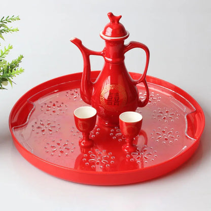 Traditional Chinese Style Wedding Celebration Wine Set Creative Ceramic Gift Cross-cupped Wine Bar Hotel Coffee Liquor Flagon