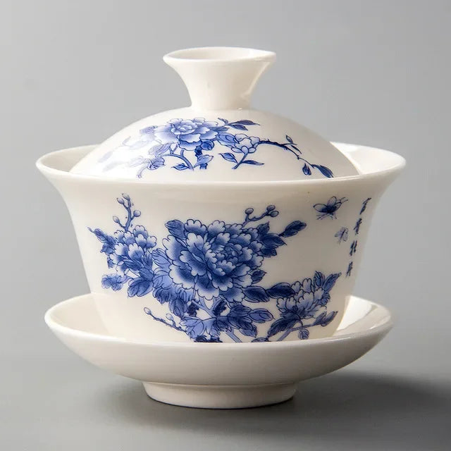 Traditional Chinese Teaset Gaiwan Tea Cups 120ml Ceramic Zisha Tea Tureen Lid Bowl Saucer Kung Fu Tea Cup Drop Shipping