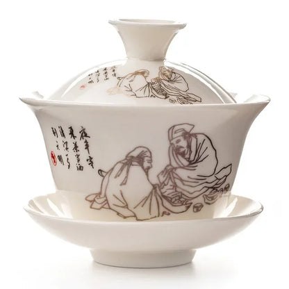 Traditional Chinese Teaset Gaiwan Tea Cups 120ml Ceramic Zisha Tea Tureen Lid Bowl Saucer Kung Fu Tea Cup Drop Shipping