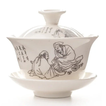 Traditional Chinese Teaset Gaiwan Tea Cups 120ml Ceramic Zisha Tea Tureen Lid Bowl Saucer Kung Fu Tea Cup Drop Shipping