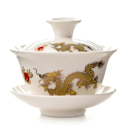 Traditional Chinese Teaset Gaiwan Tea Cups 120ml Ceramic Zisha Tea Tureen Lid Bowl Saucer Kung Fu Tea Cup Drop Shipping